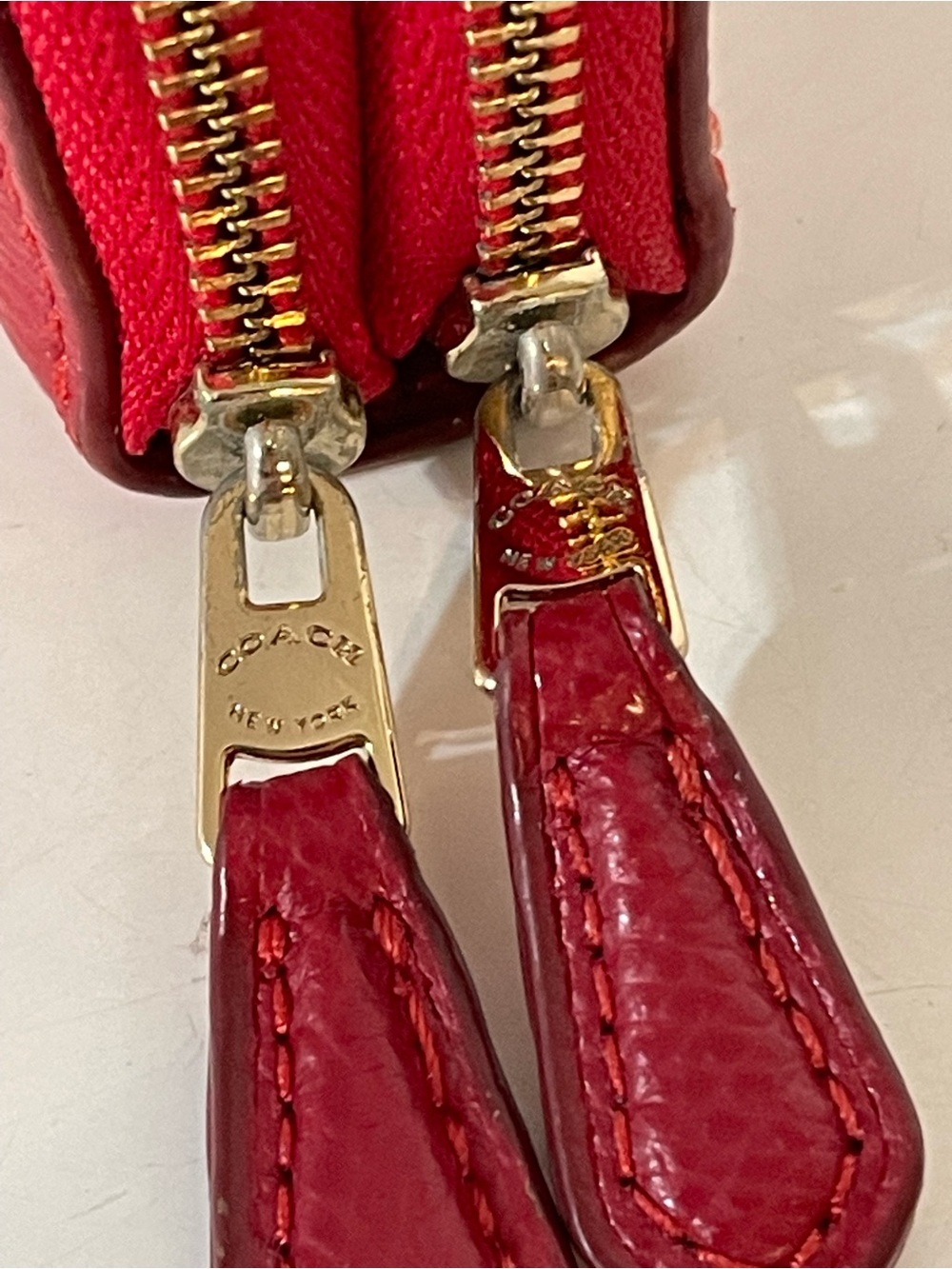 Coach Small Two Zip Wallet in Red - Picture 6 of 9